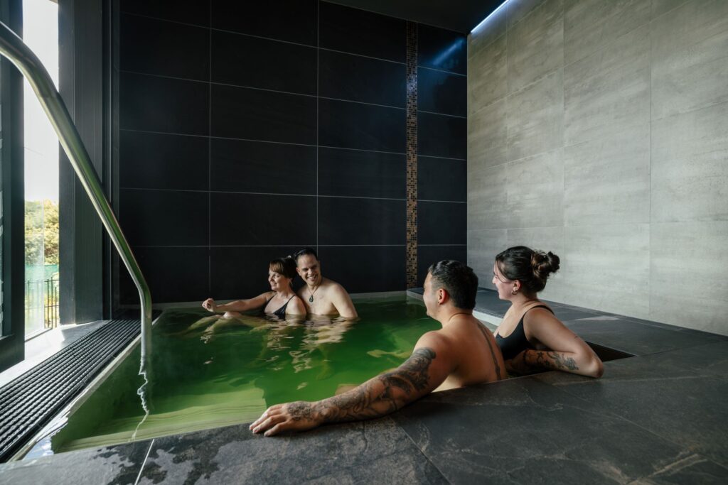 Private Pool Bathing overlooking Lake Rotorua at Wai Ariki Hot Springs and Spa