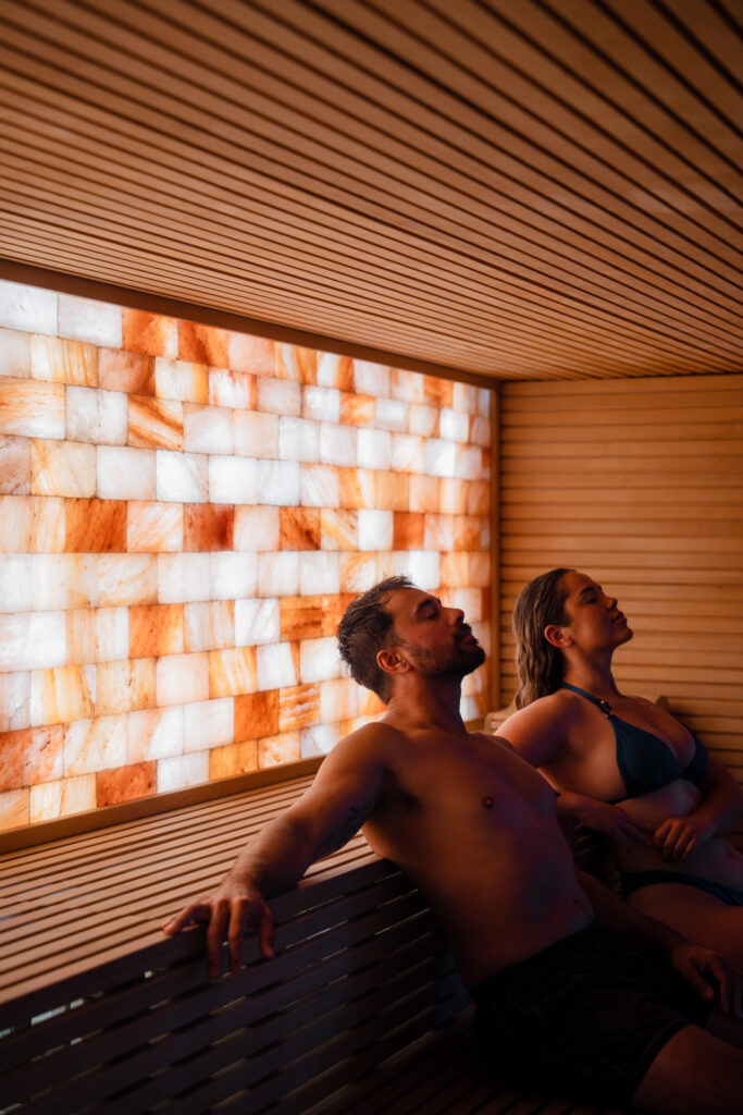 Guests relaxing within Te Tukinga, the Tongariro Fire & Ice Caves stage of the Wai Whakaora Restorative Journey.