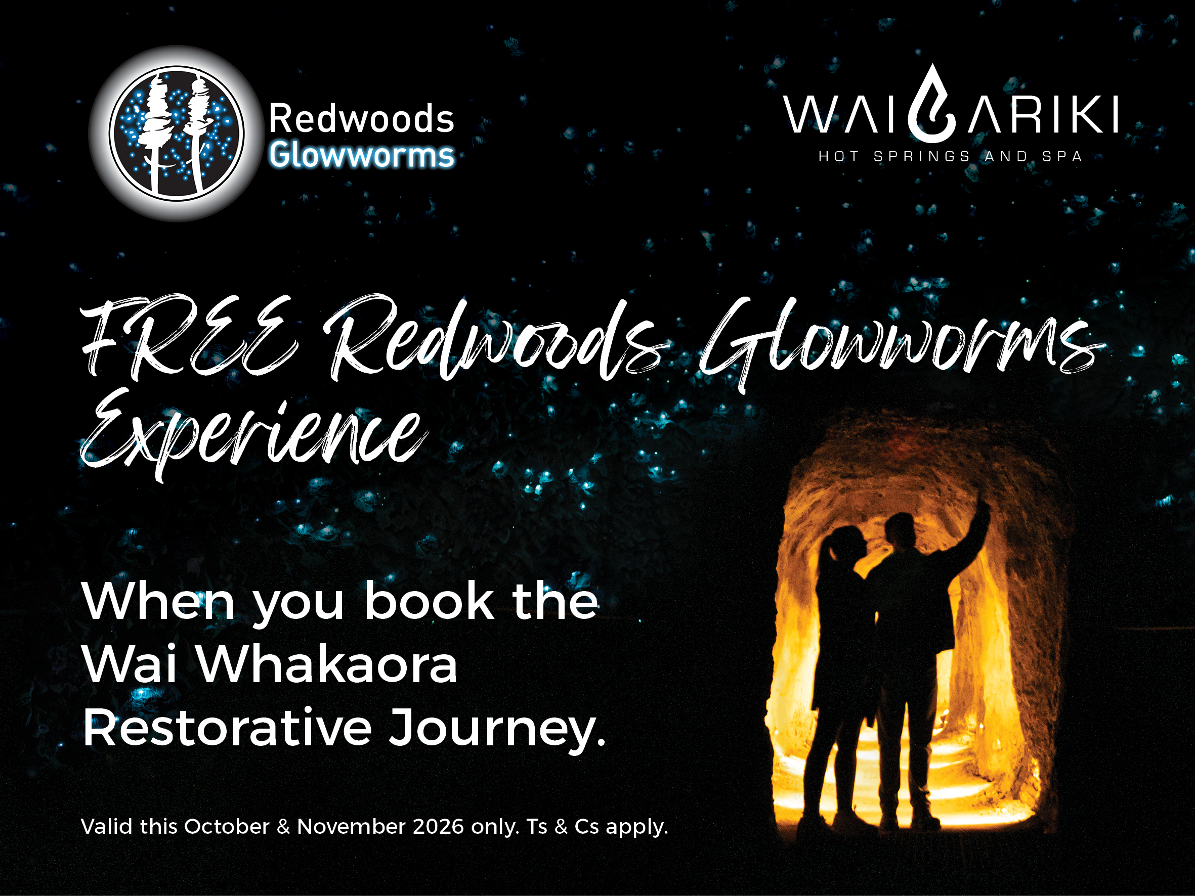 Complimentary Glowworms experience with every Restorative Journey booked in October and November 2026.